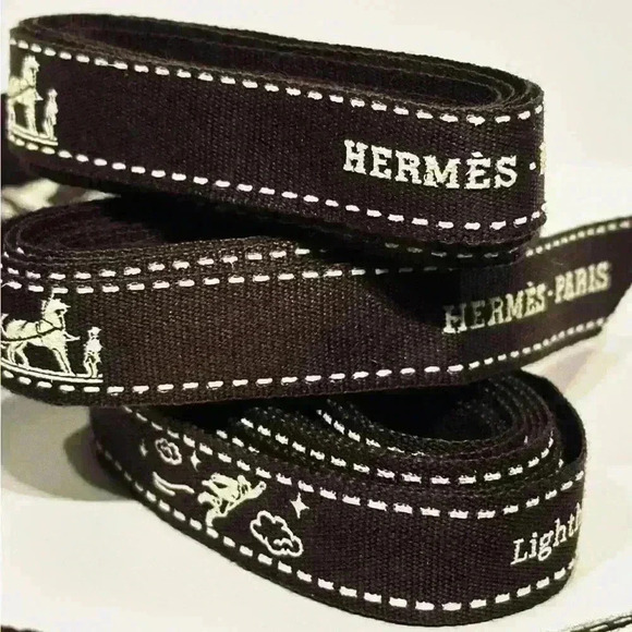 Authentic Hermes Brown Gift Wrap Packing Ribbon - Picture 2 of 11